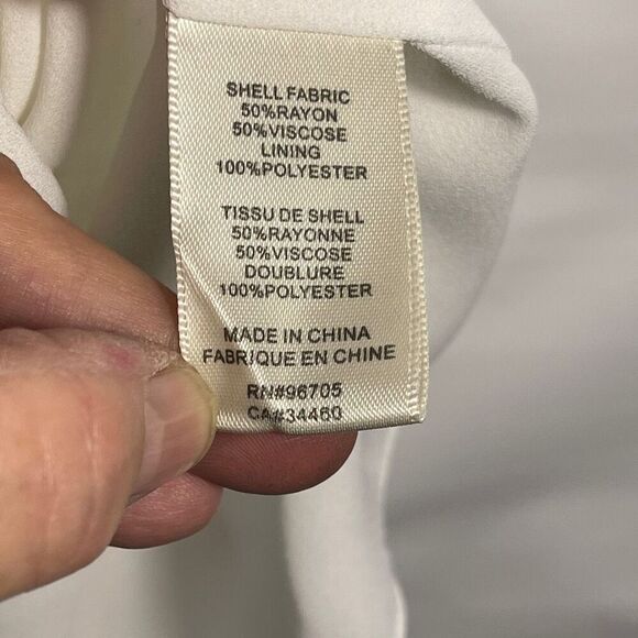 Rebecca Taylor White Rayon Blend Sleeveless Diamond Shift Dress Size 8 - Picture 4 of 8